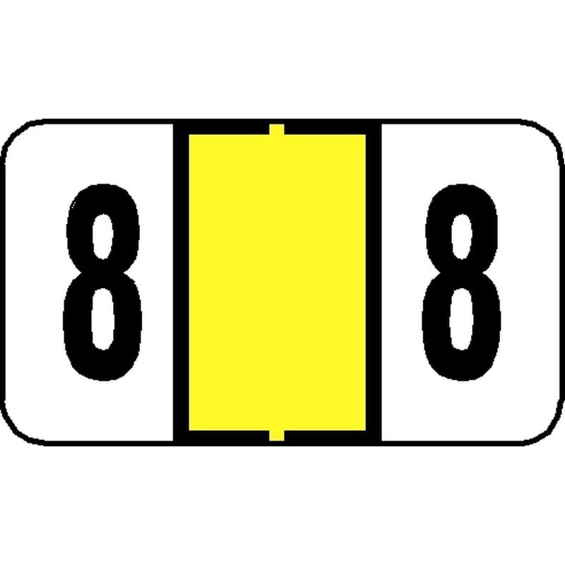 Tab 7300 Compatible Numeric "8" Labels, Laminated Stock, 15/16" X 1-5/8" Individual Numbers - Pack of 240