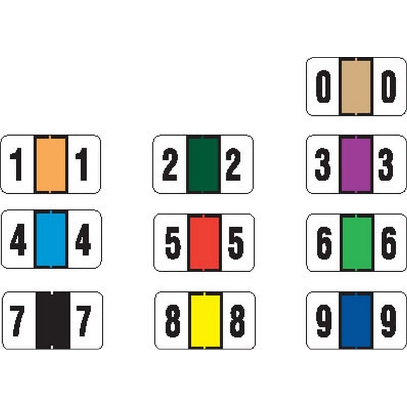 Jeter 7300 Compatible Numeric Labels, Laminated Stock, 15/16" X 1-5/8" Individual Numbers - Roll of 500