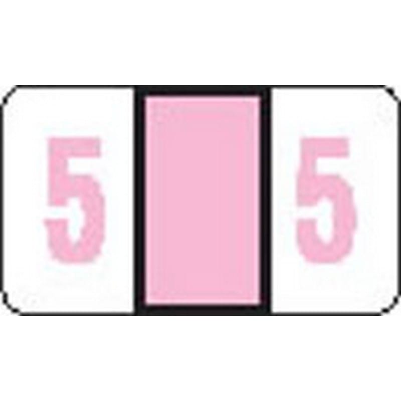 POS Compatible Numeric "5" Labels, Laminated Stock, 15/16" X 1-5/8" Individual Numbers - Roll of 500 - Image 2