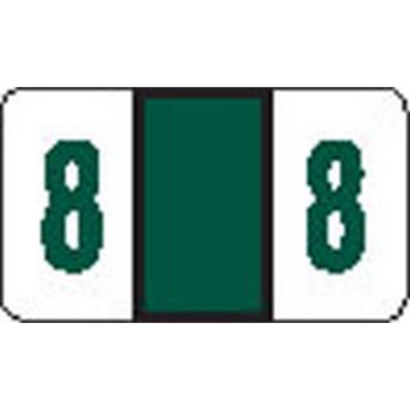 POS Compatible Numeric "8" Labels, Laminated Stock, 15/16" X 1-5/8" Individual Numbers - Roll of 500
