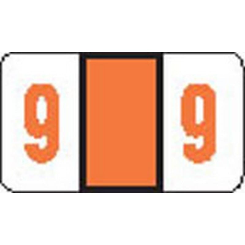 POS Compatible Numeric "9" Labels, Laminated Stock, 15/16" X 1-5/8" Individual Numbers - Roll of 500