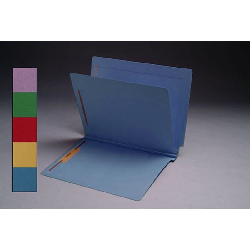14pt Dark Blue Classification Folders, Full Cut END TAB, Letter Size, 1 Divider (Box of 25) - Image 2