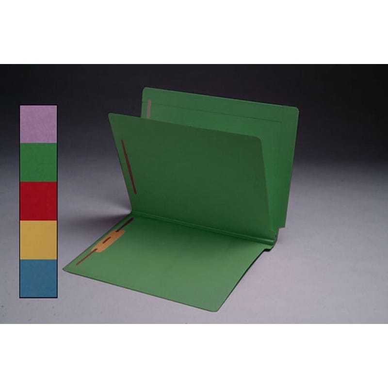 14pt Green Classification Folders, Full Cut END TAB, Letter Size, 1 Divider (Box of 25) - Image 2