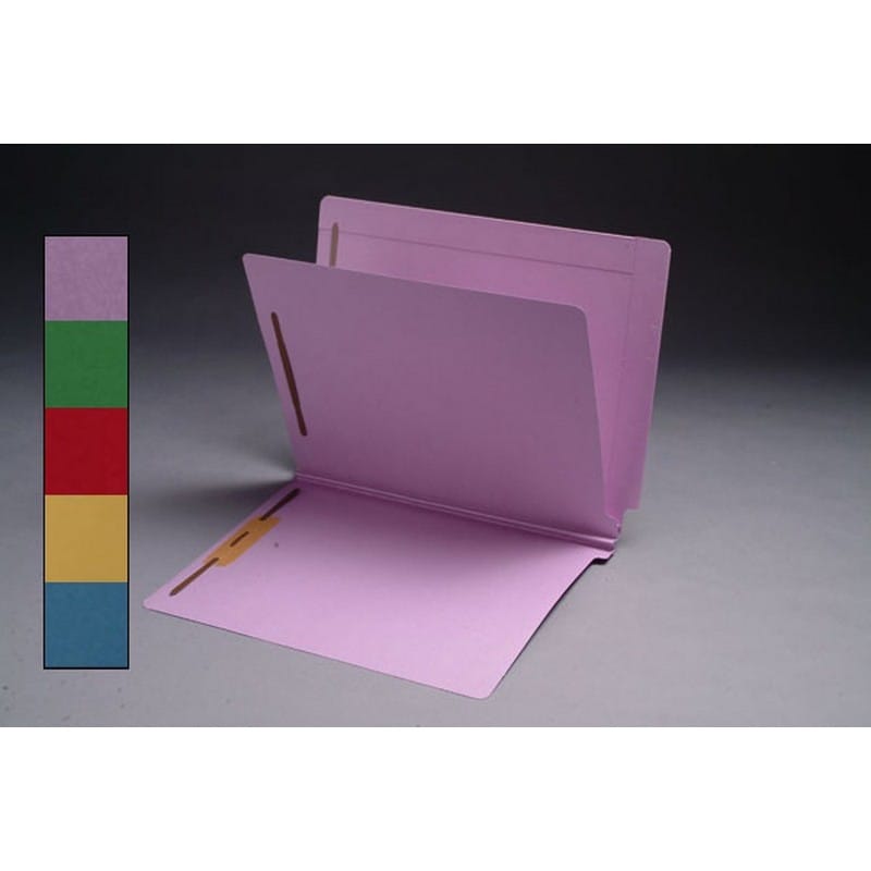 14pt Lavender Classification Folders, Full Cut END TAB, Letter Size, 1 Divider (Box of 25) - Image 2