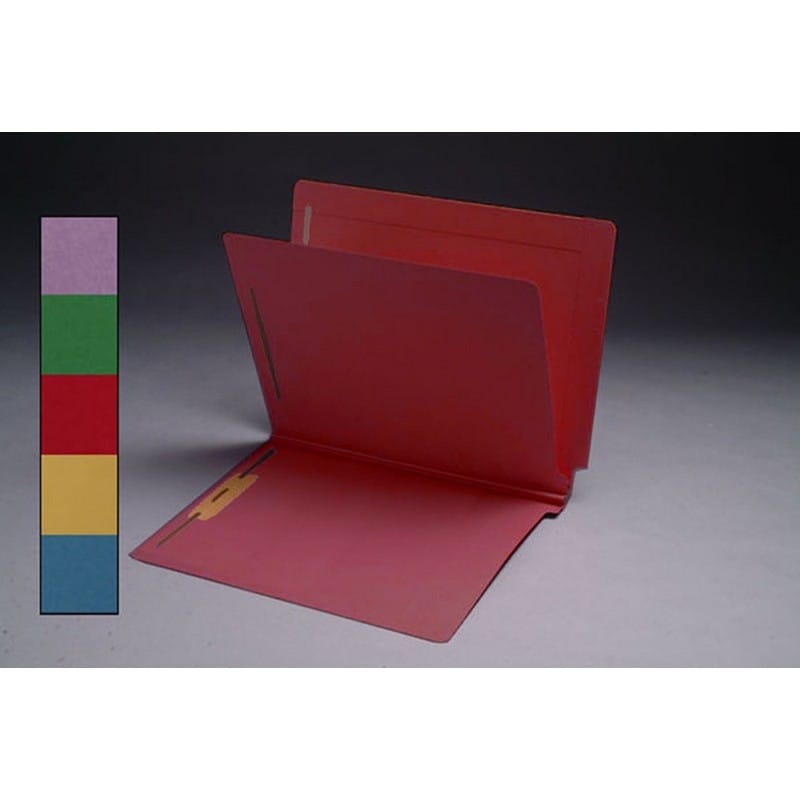 14pt Red Classification Folders, Full Cut END TAB, Letter Size, 1 Divider (Box of 25) - Image 2