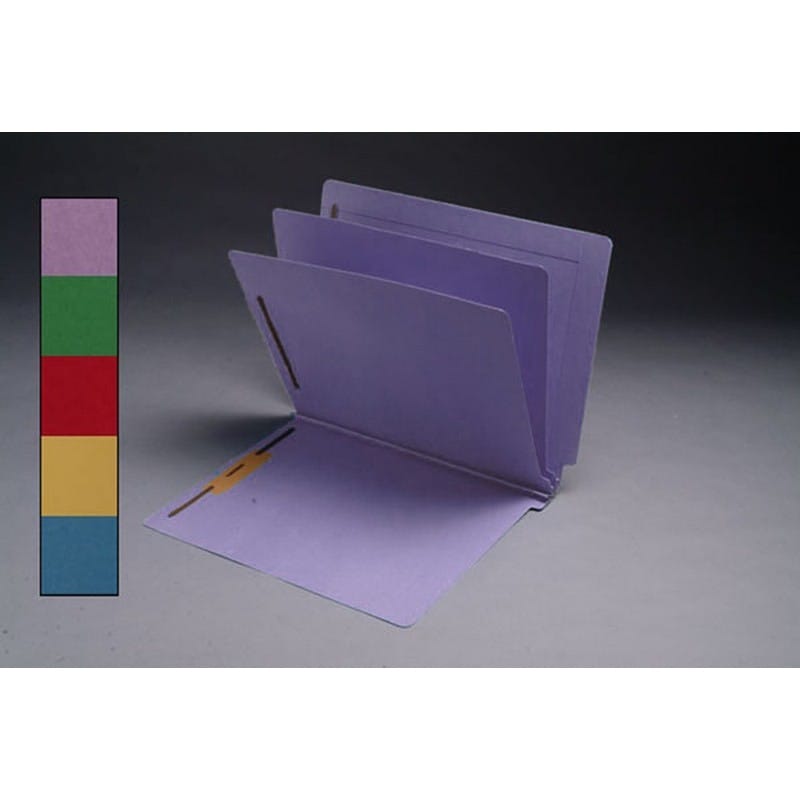 14pt Lavender Classification Folders, Full Cut END TAB, Letter Size, 2 Divider (Box of 15) - Image 2