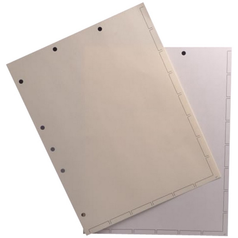 Chart Divider Sheets