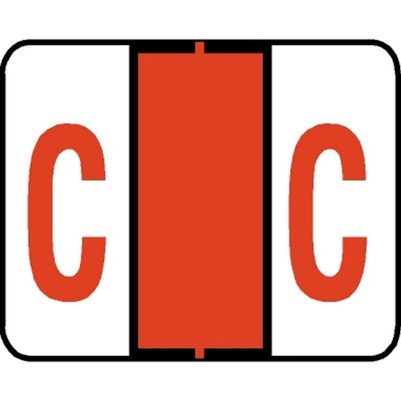 Tab Compatible "C" Labels, Vinyl Kimdura Stock, 1" X 1.25" Individual Letters - Roll of 500 - Image 2