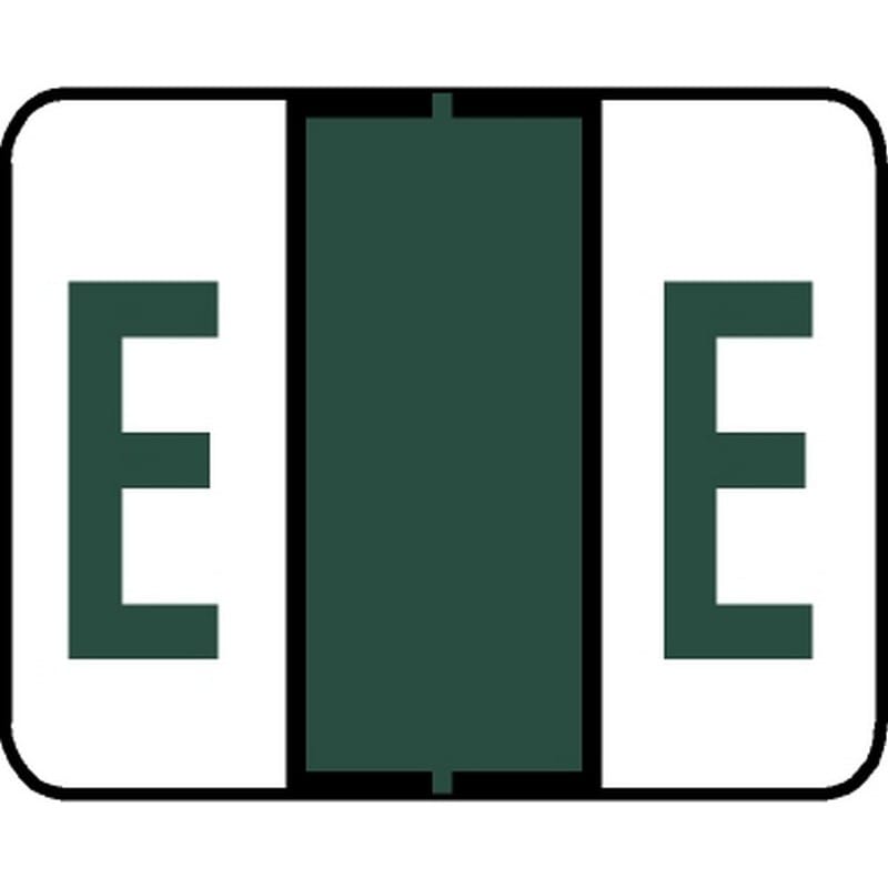 Tab Compatible "E" Labels, Vinyl Kimdura Stock, 1" X 1.25" Individual Letters - Roll of 500