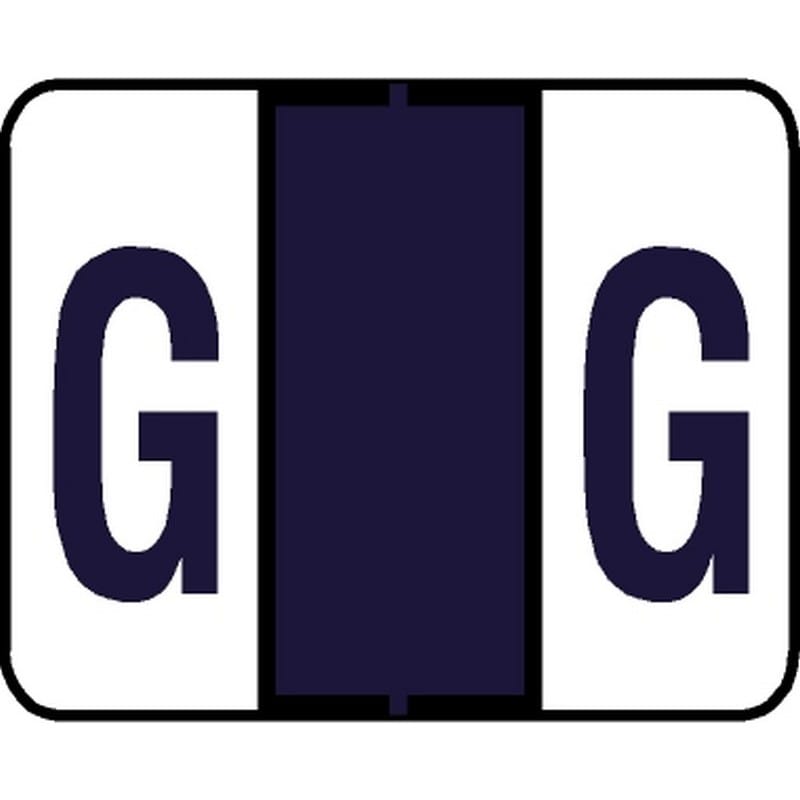Tab Compatible "G" Labels, Vinyl Kimdura Stock, 1" X 1.25" Individual Letters - Roll of 500 - Image 2