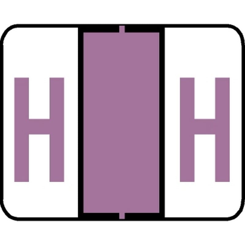 Tab Compatible "H" Labels, Vinyl Kimdura Stock, 1" X 1.25" Individual Letters - Roll of 500