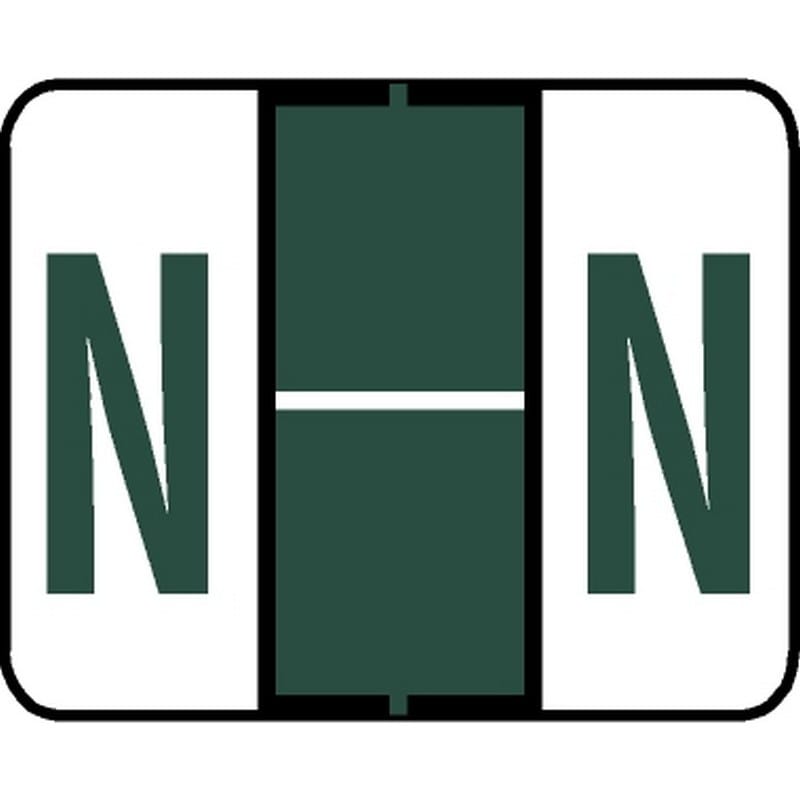 Tab Compatible "N" Labels, Vinyl Kimdura Stock, 1" X 1.25" Individual Letters - Roll of 500 - Image 2