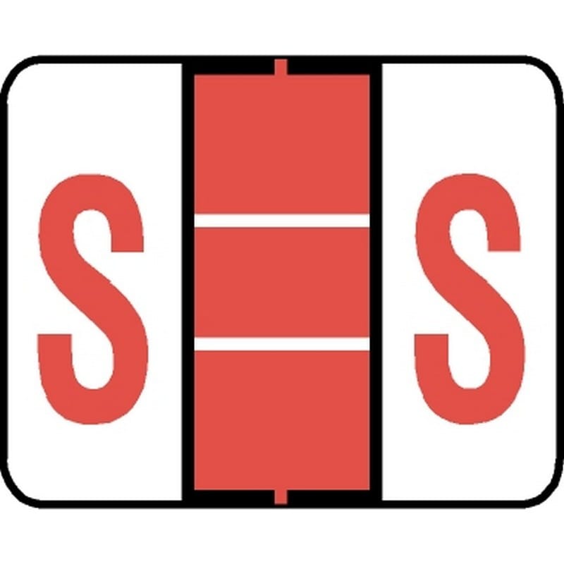 Tab Compatible "S" Labels, Vinyl Kimdura Stock, 1" X 1.25" Individual Letters - Roll of 500 - Image 2
