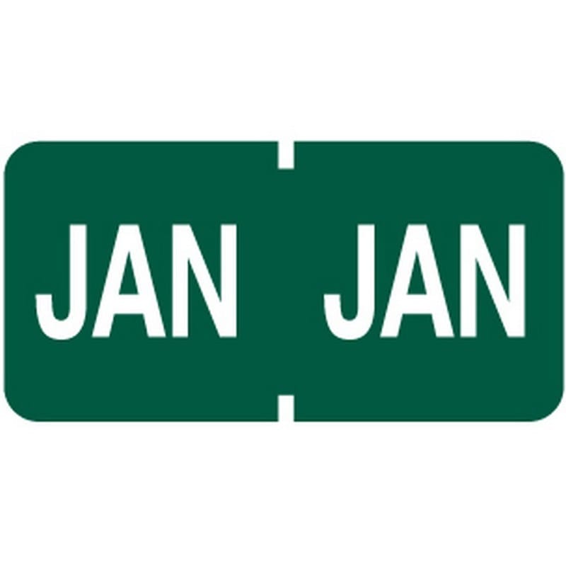 Tab Compatible "Jan" Month Labels, Vinyl Kimdura Stock, 1" X 1/2", Individual Months - Roll of 500 - Image 2