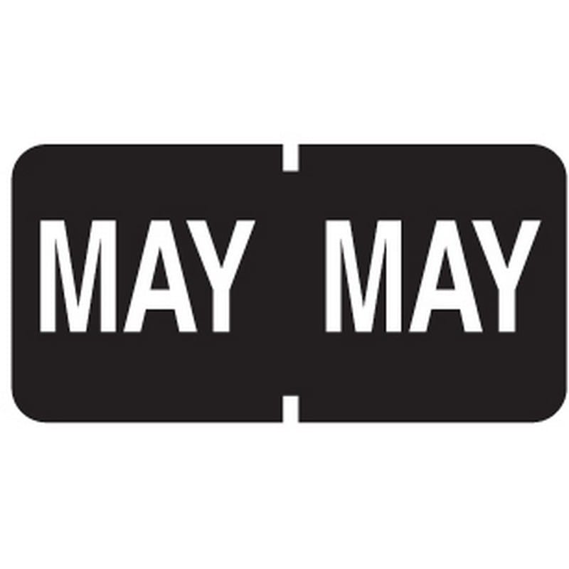 Tab Compatible "May" Month Labels, Vinyl Kimdura Stock, 1" X 1/2", Individual Months - Roll of 500