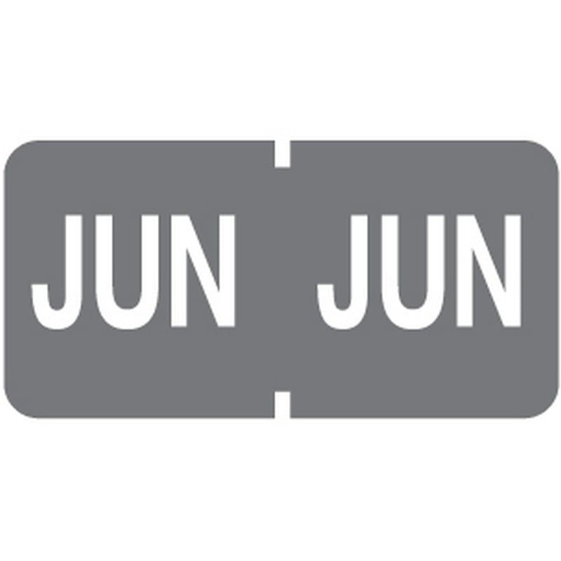 Tab Compatible "Jun" Month Labels, Vinyl Kimdura Stock, 1" X 1/2", Individual Months - Roll of 500