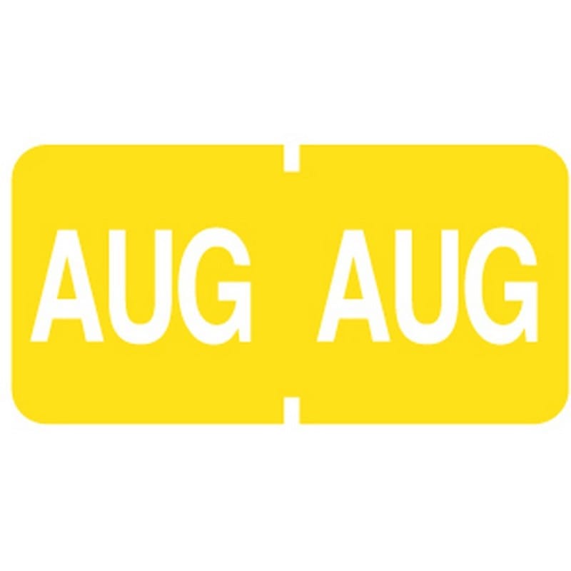 Tab Compatible "Aug" Month Labels, Vinyl Kimdura Stock, 1" X 1/2", Individual Months - Roll of 500 - Image 2