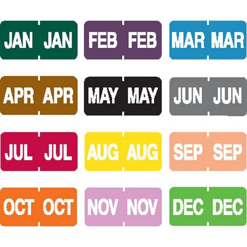 Tab Compatible Month Labels, Vinyl Kimdura Stock, 1" X 1/2", Individual Months - Roll of 500 - Image 2