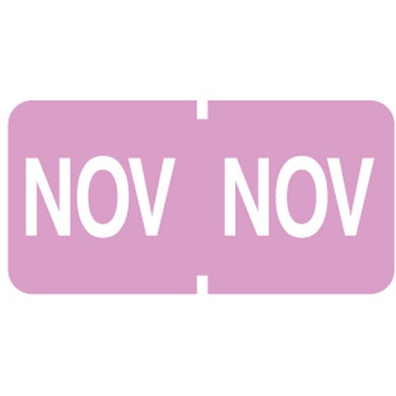 Tab Compatible "Nov" Month Labels, Vinyl Kimdura Stock, 1" X 1/2", Individual Months - Roll of 500 - Image 2