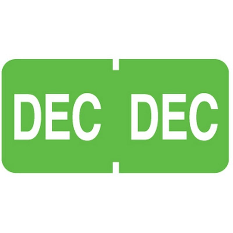 Tab Compatible "Dec" Month Labels, Vinyl Kimdura Stock, 1" X 1/2", Individual Months - Roll of 500 - Image 2
