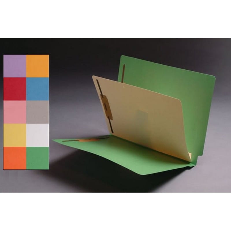 14pt Color Folders, Full Cut END TAB, Letter Size, 1 Divider Installed (Box of 40)