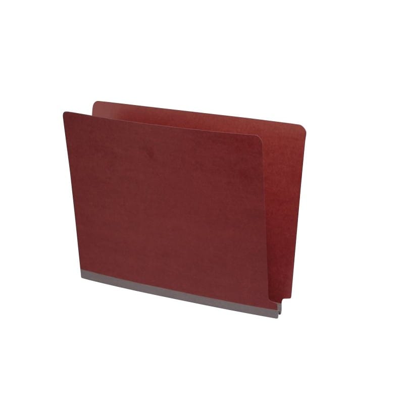 Red Type II Pressboard Folders, Full Cut END TAB, Letter Size, 2" Exp. (Box of 25)