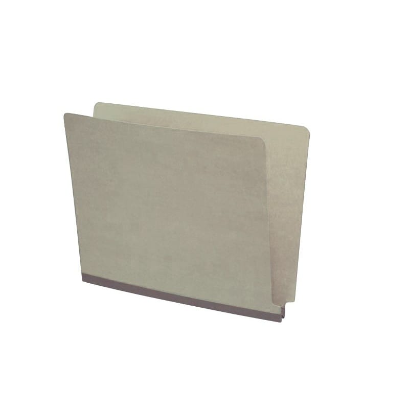 Gray Type III Pressboard Folders, Full Cut END TAB, Letter Size, 2" Exp. (Box of 25)