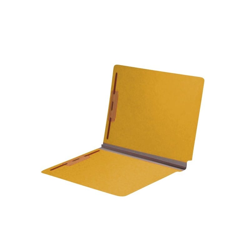 Yellow Type III Pressboard Folders, Full Cut END TAB, Letter Size, 2" Exp., Fastener Pos #1 & #3 (Box of 25)