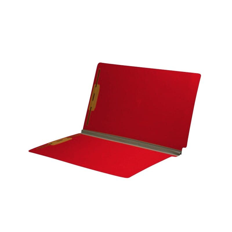 Deep Red Type III Pressboard Folders, Full Cut END TAB, Legal Size, 2" Exp., Fastener Pos #1 & #3 (Box of 25) - Image 2