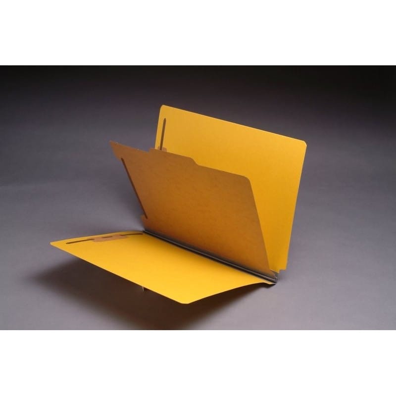 Type III Pressboard Classification Folders, Full Cut END TAB, Letter Size, 1 Divider (Box of 10)