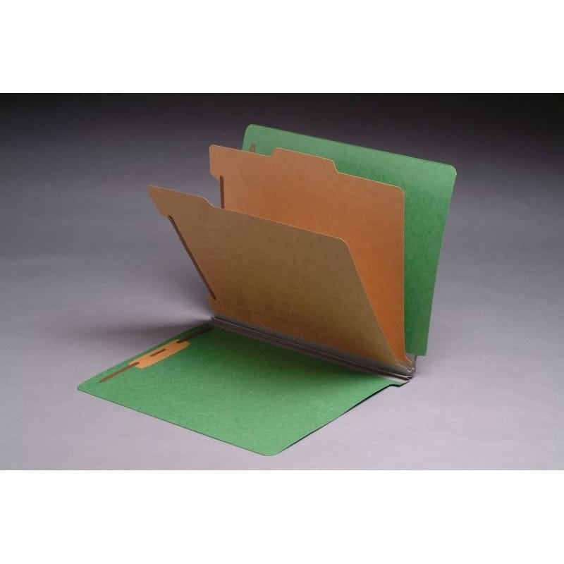 Type III Pressboard Classification Folders, Full Cut END TAB, Letter Size, 2 Divider (Box of 10)