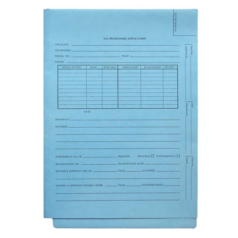 Blue End Tab Patent Tri-Fold folders, Legal Size - Box of 25