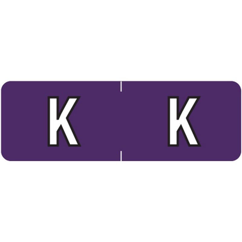 Barkley ABAM Compatible Mini "K" Labels, Laminated Stock, 1/2" X 1-1/2" Individual Letters - Roll of 500