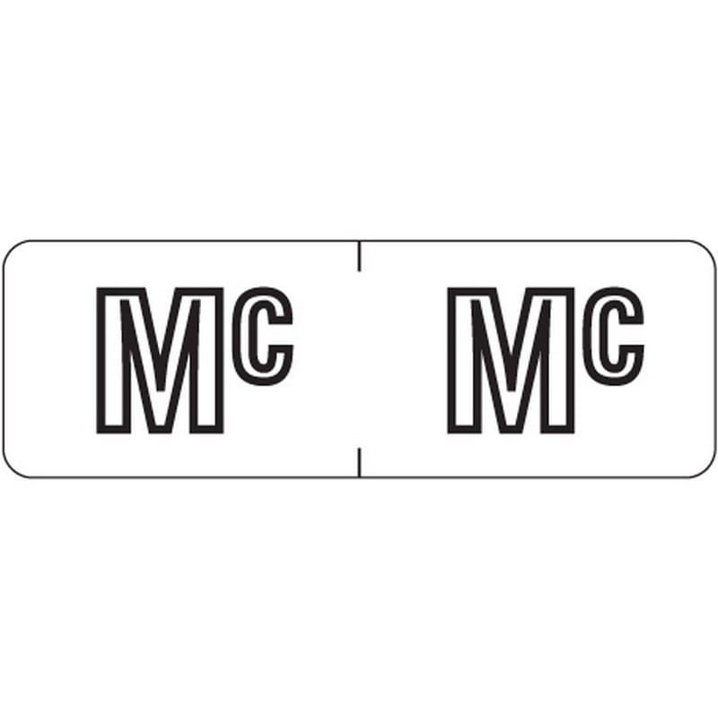 Barkley ABAM Compatible Mini "Mc" Labels, Laminated Stock, 1/2" X 1-1/2" Individual Letters - Roll of 500