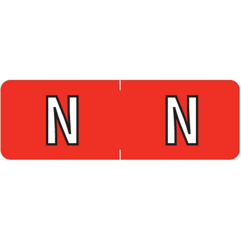 Barkley ABAM Compatible Mini "N" Labels, Laminated Stock, 1/2" X 1-1/2" Individual Letters - Roll of 500