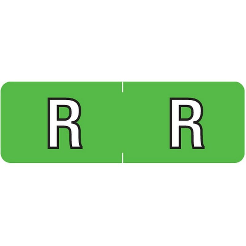 Barkley ABAM Compatible Mini "R" Labels, Laminated Stock, 1/2" X 1-1/2" Individual Letters - Roll of 500
