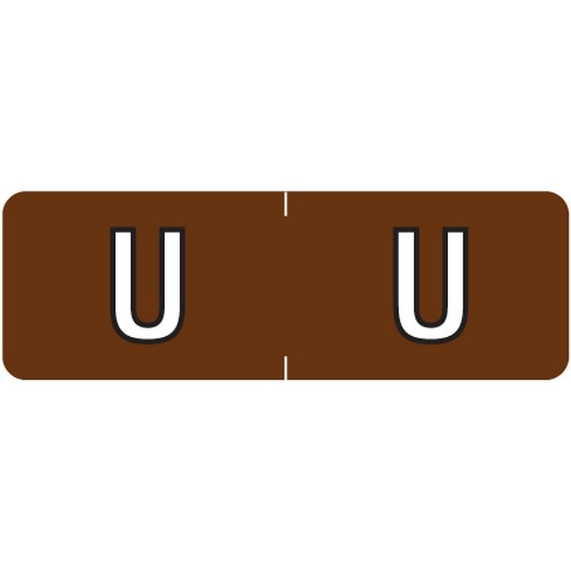 Barkley ABAM Compatible Mini "U" Labels, Laminated Stock, 1/2" X 1-1/2" Individual Letters - Roll of 500