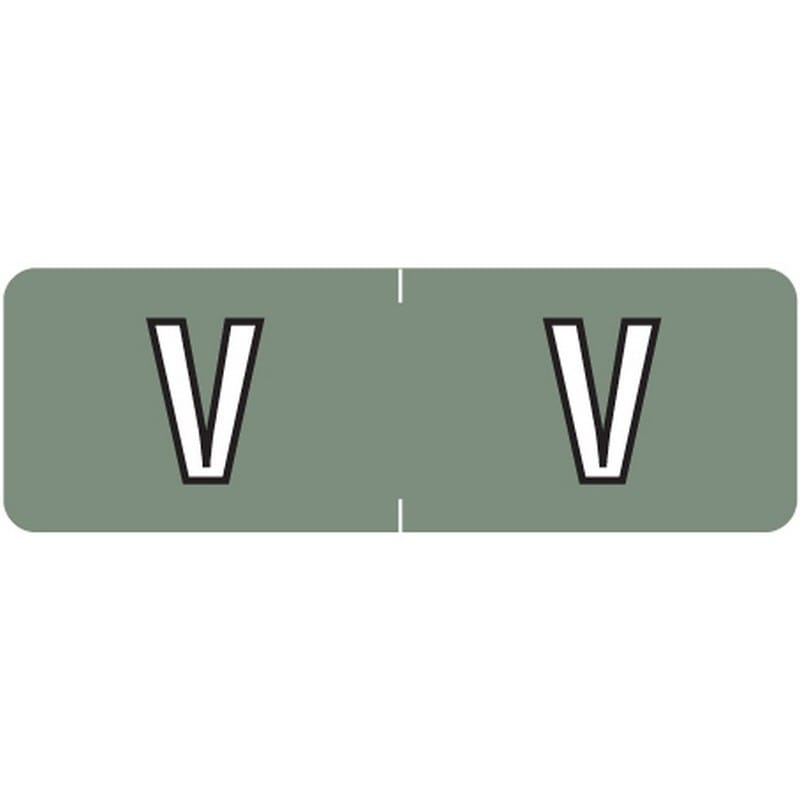 Barkley ABAM Compatible Mini "V" Labels, Laminated Stock, 1/2" X 1-1/2" Individual Letters - Roll of 500