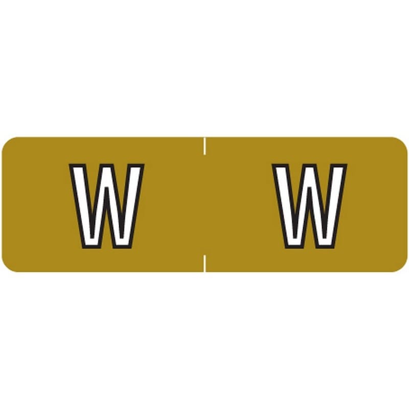 Barkley ABAM Compatible Mini "W" Labels, Laminated Stock, 1/2" X 1-1/2" Individual Letters - Roll of 500