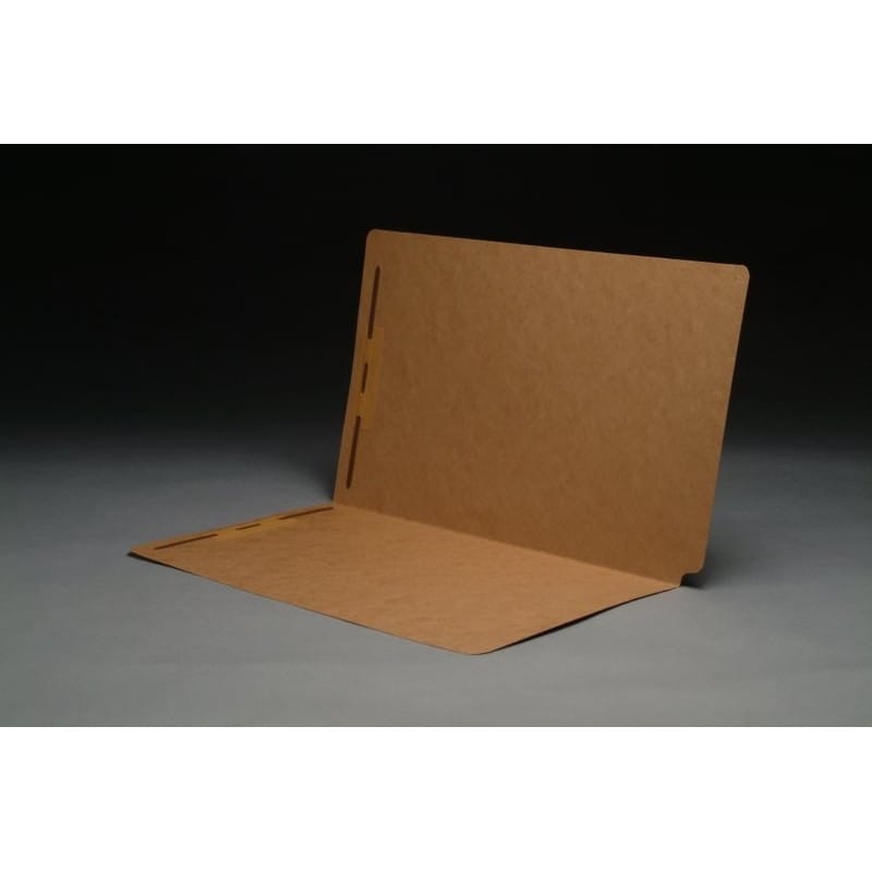 17 pt Brown Kraft Folders, SFI Compatible, Full Cut END TAB, Legal Size, Fastener Pos #1 & #3 (Box of 50)