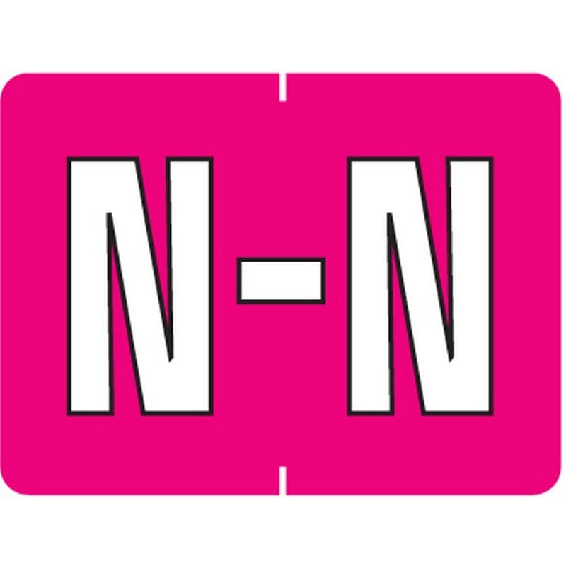 Data File Compatible "N" Labels, Laminated Stock, 15/16" X 1-1/4" Individual Letters - Roll of 500