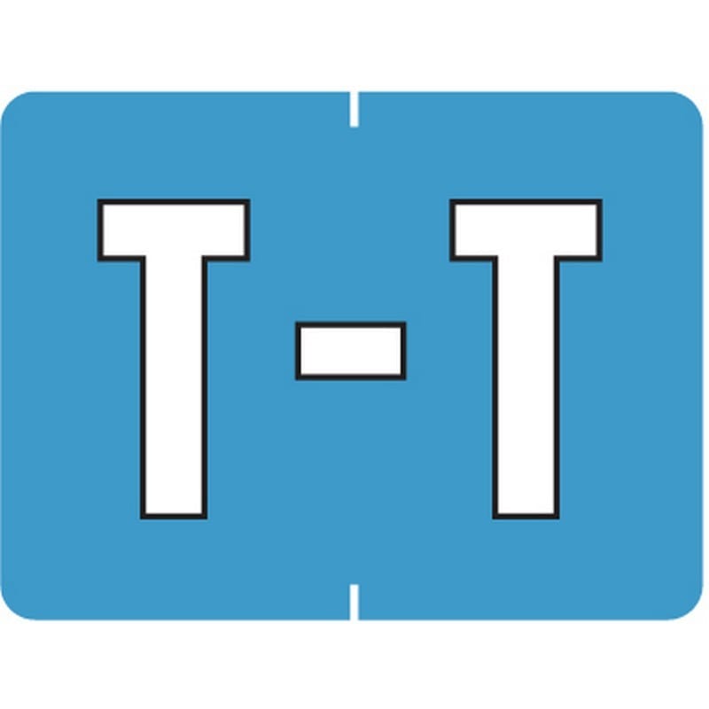 Data File Compatible "T" Labels, Laminated Stock, 15/16" X 1-1/4" Individual Letters - Roll of 500