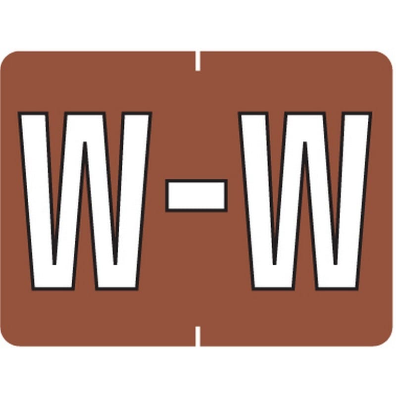 Data File Compatible "W" Labels, Laminated Stock, 15/16" X 1-1/4" Individual Letters - Roll of 500 - Image 2