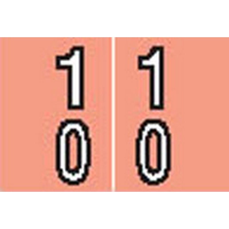 Barkley DAVM Compatible "10" Double Digit Labels, Laminated Stock, 1-3/16" X 1-1/2" Individual Numbers - Roll of 500 - Image 2