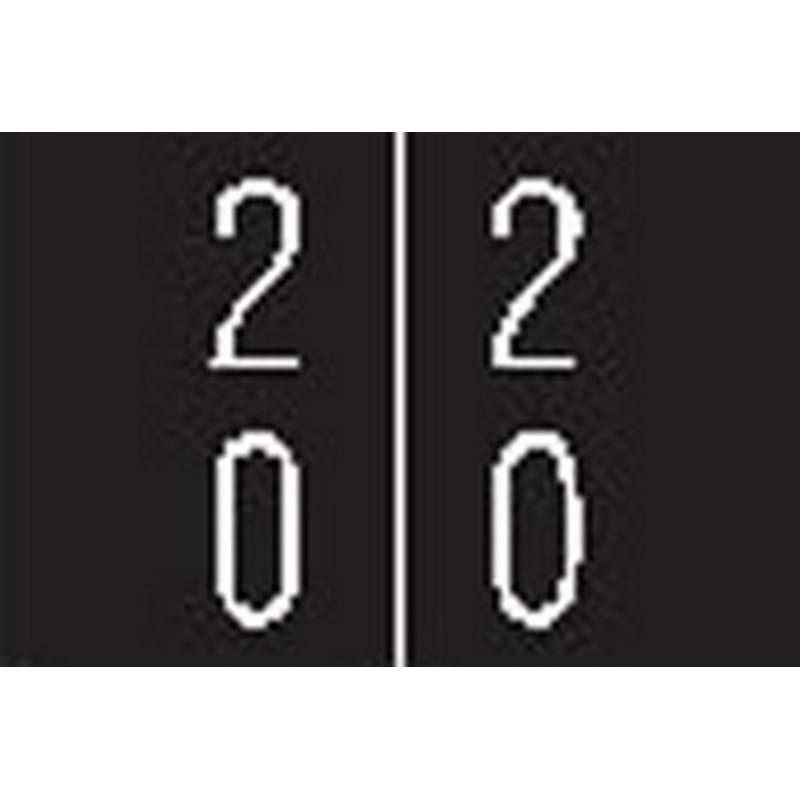 Barkley DAVM Compatible "20" Double Digit Labels, Laminated Stock, 1-3/16" X 1-1/2" Individual Numbers - Roll of 500