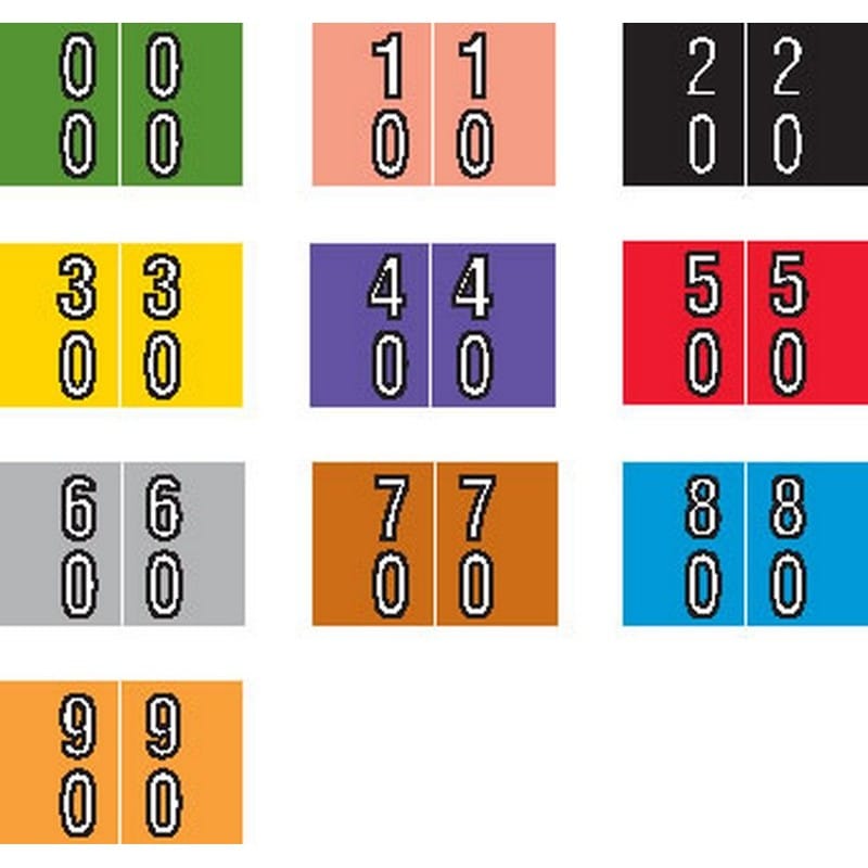 Barkley DAVM Compatible Double Digit Labels, Laminated Stock, 1-3/16" X 1-1/2", Starter Set - 10 Rolls of 500 - Image 2