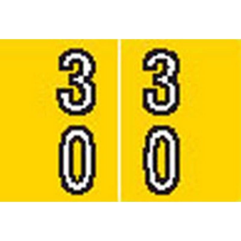 Barkley DAVM Compatible "30" Double Digit Labels, Laminated Stock, 1-3/16" X 1-1/2" Individual Numbers - Roll of 500