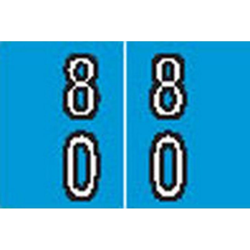Barkley DAVM Compatible "80" Double Digit Labels, Laminated Stock, 1-3/16" X 1-1/2" Individual Numbers - Roll of 500