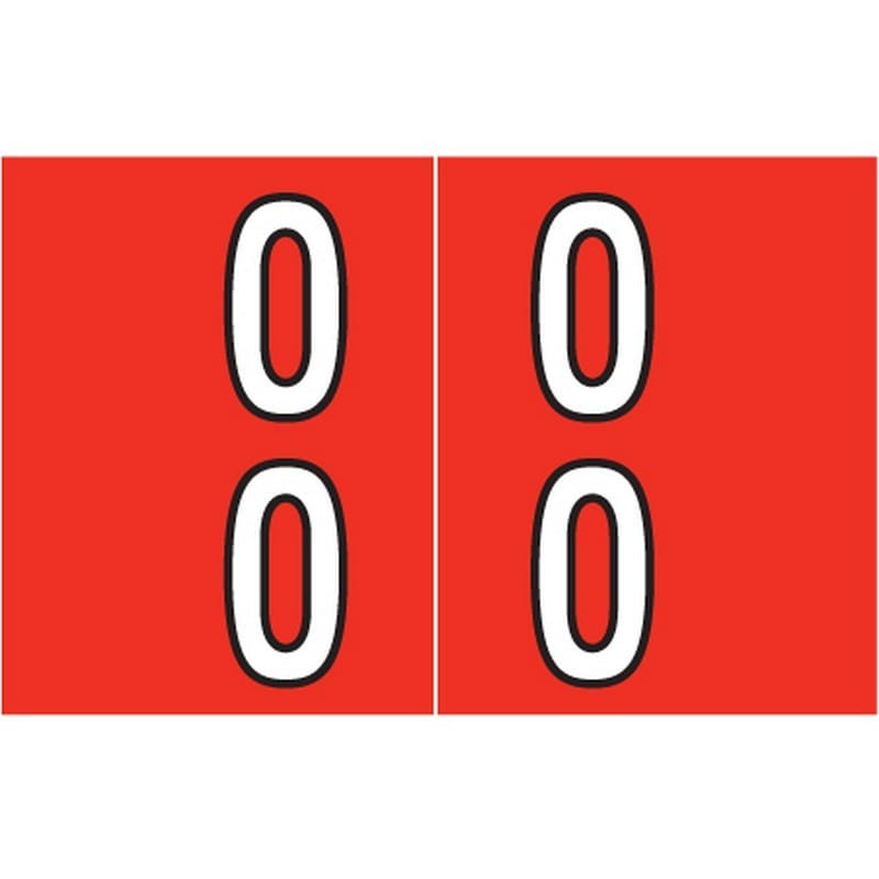 Barkley DBKE Compatible "00" Double Digit Labels, Laminated Stock, 1" X 1-1/2" Individual Numbers - Roll of 500