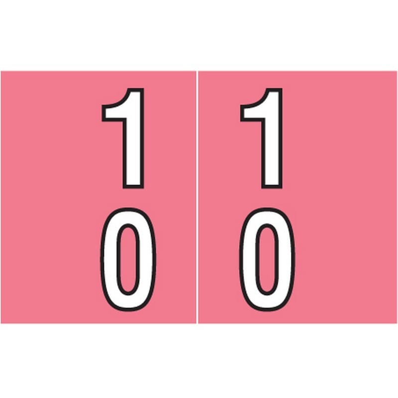 Barkley DBKE Compatible "10" Double Digit Labels, Laminated Stock, 1" X 1-1/2" Individual Numbers - Roll of 500 - Image 2